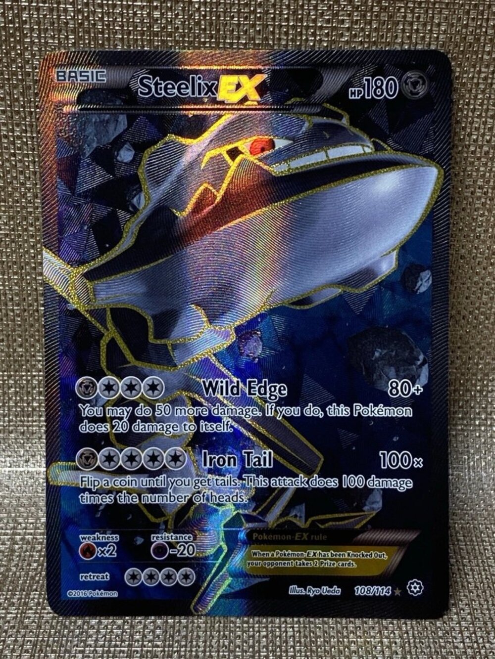 Pokemon Steelix EX 108/114 Full Art Holo Steam Siege